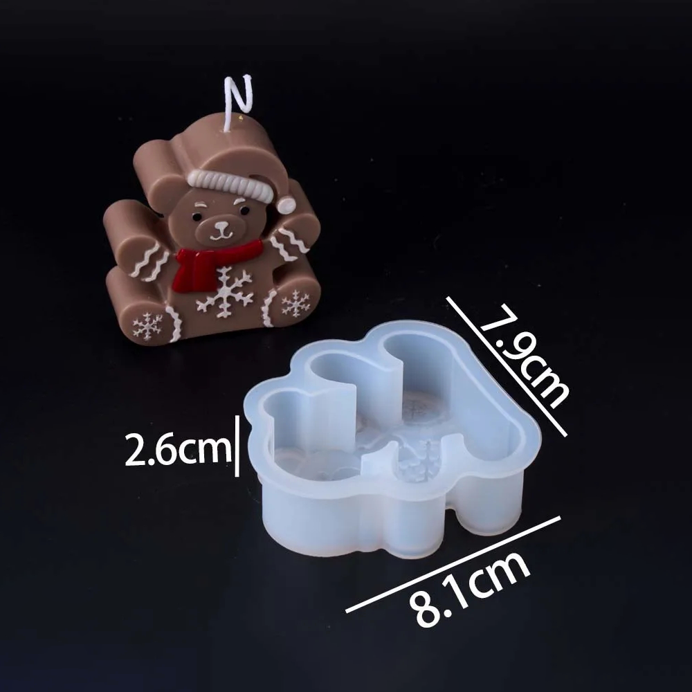 Frostell Piped-Trim Gingerbread Family Silicone Candle Mold