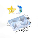 Cariva Dome Moon Star Heart Silicone Mold Moon Star (Large)