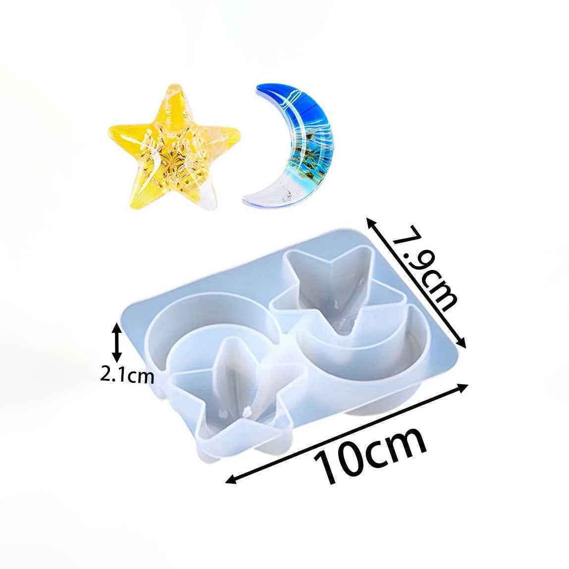 Cariva Dome Moon Star Heart Silicone Mold Moon Star (Large)