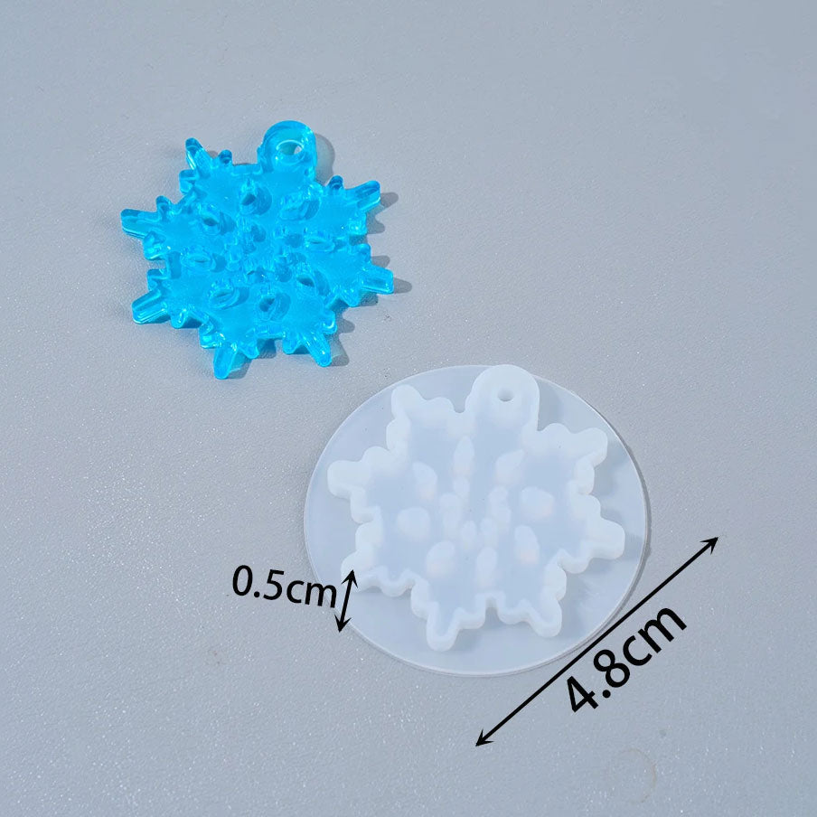 8Pcs Snowflake Resin Silicone Mold Set