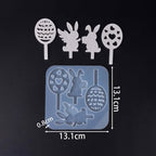 4-Piece Easter Star Bunny Tealight Holder Mold Set