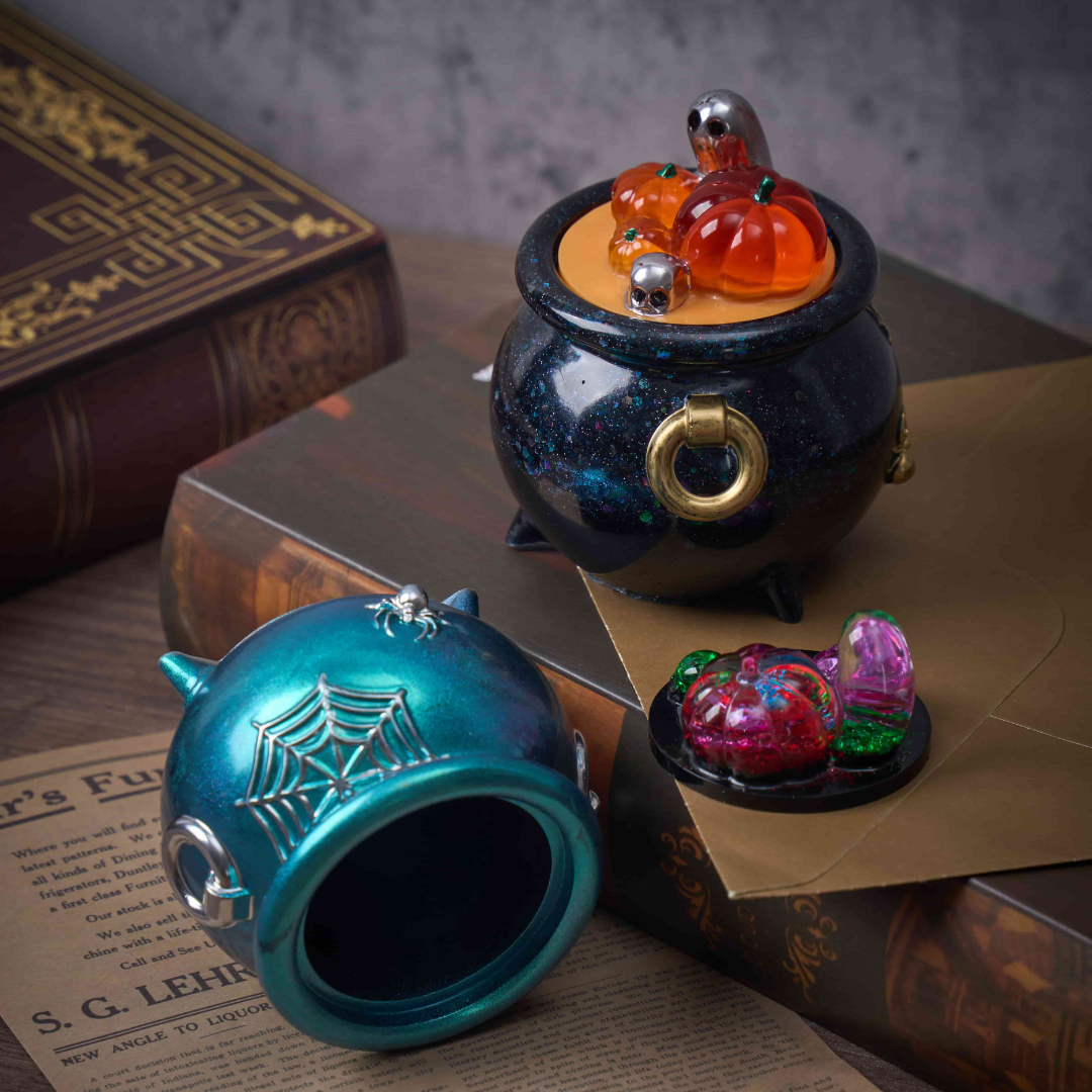 Halloween Cauldron Silicone Mold with Lid for Resin Crafts