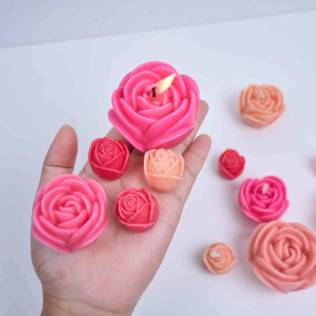 5-Piece Sweet Rose Bear Candle Mold Set