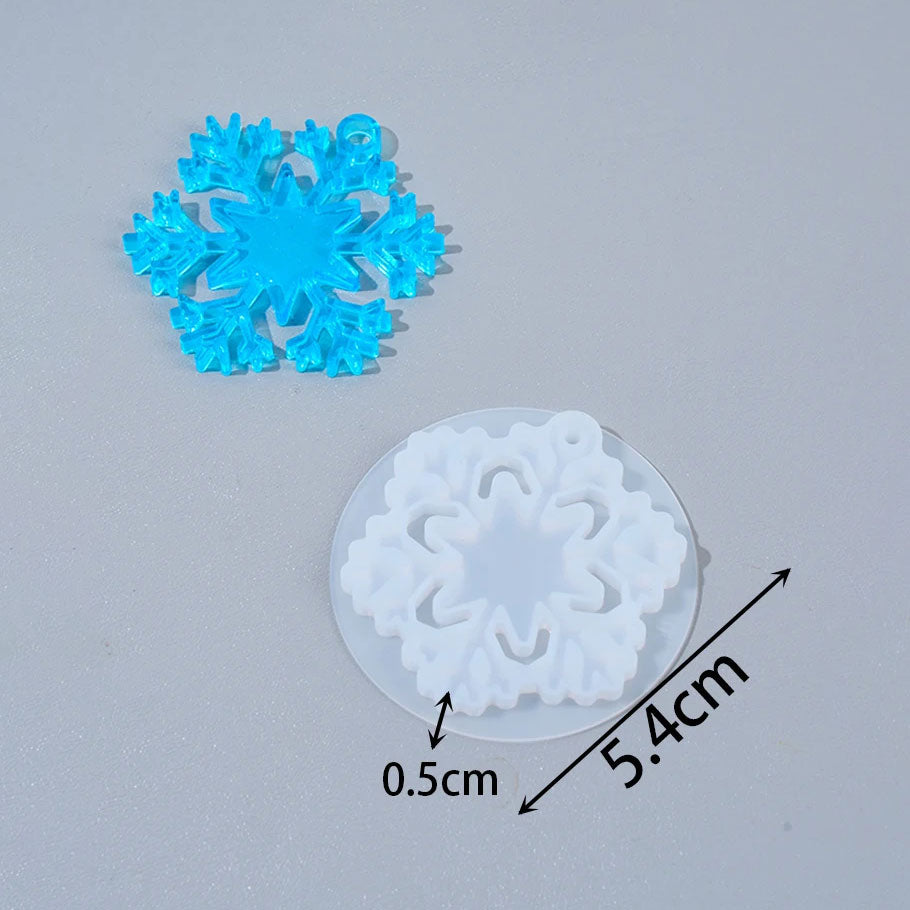 8Pcs Snowflake Resin Silicone Mold Set