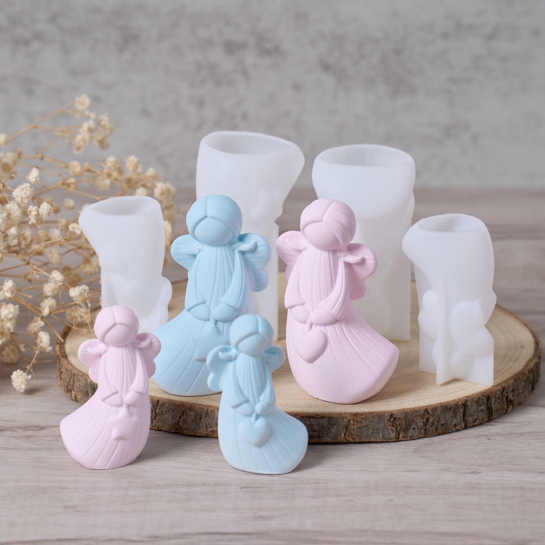 3D Angel Figurine Silicone Mold Set (2pcs)