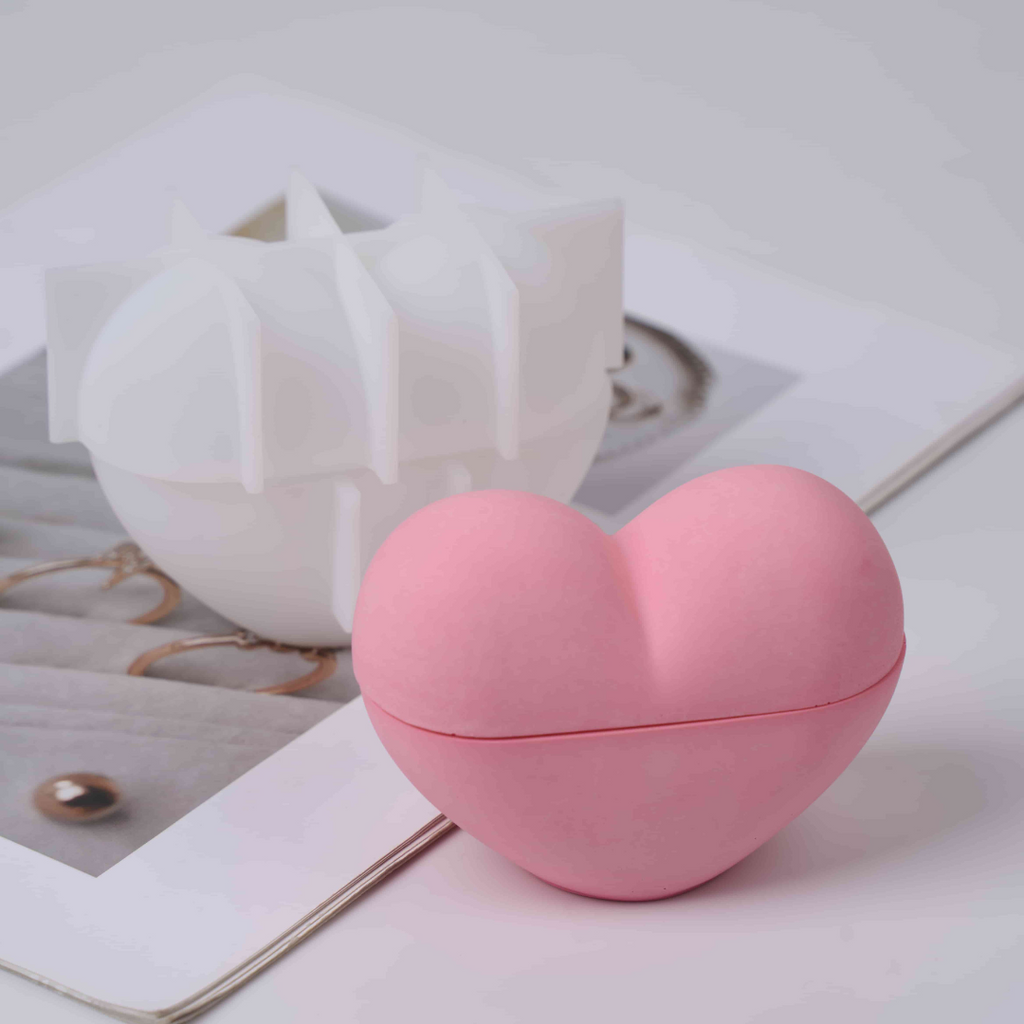 Heart-Shaped Candle Jar Silicone Mold