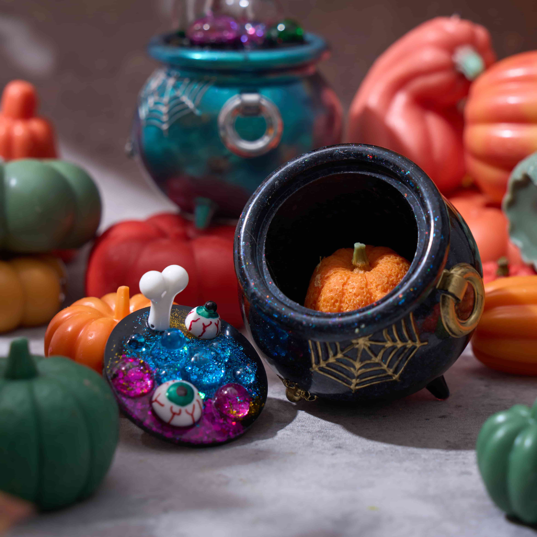 Halloween Cauldron Silicone Mold with Lid for Resin Crafts