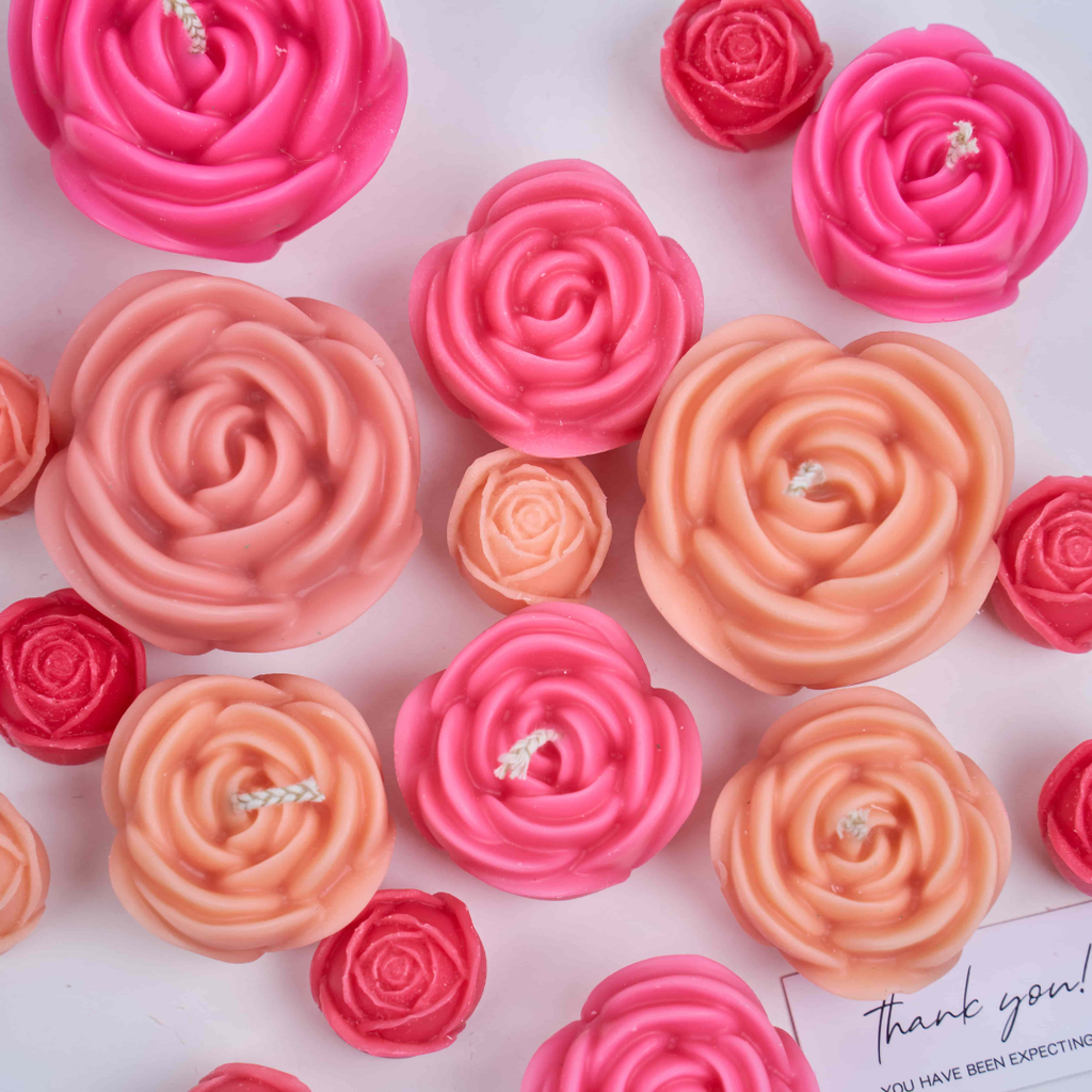 5-Piece Sweet Rose Bear Candle Mold Set