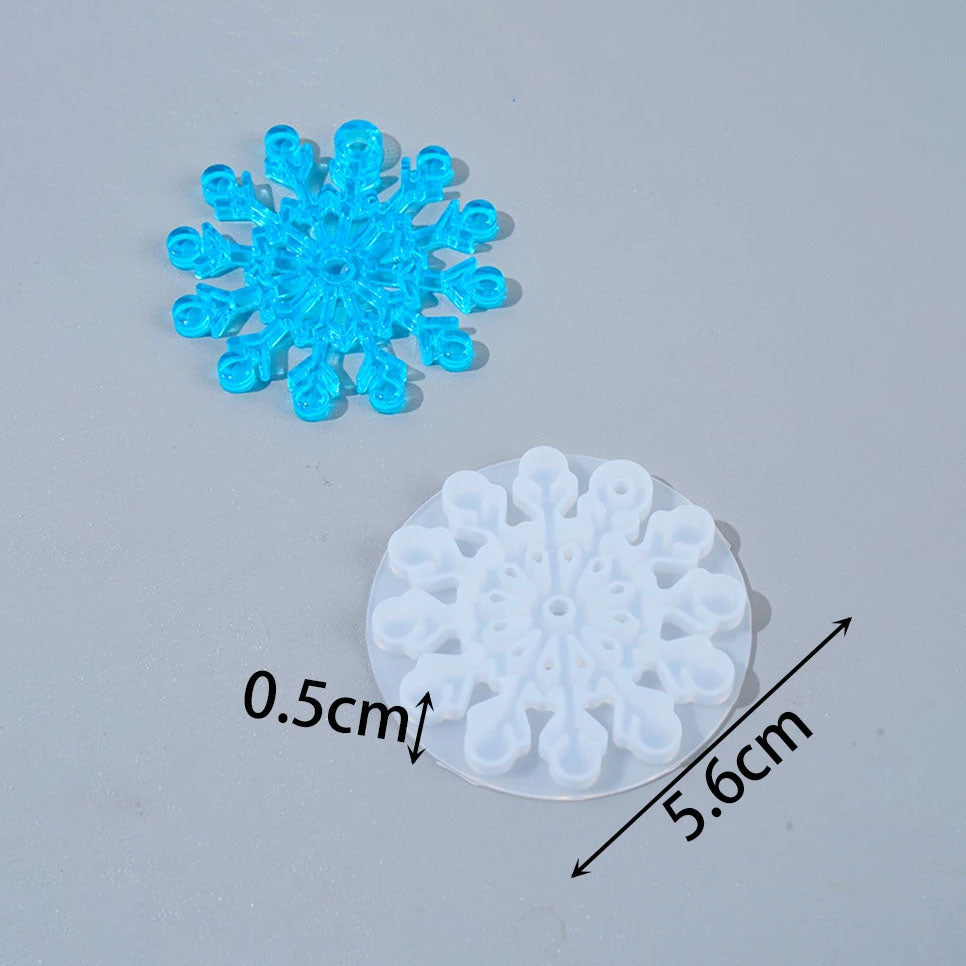 8Pcs Snowflake Resin Silicone Mold Set