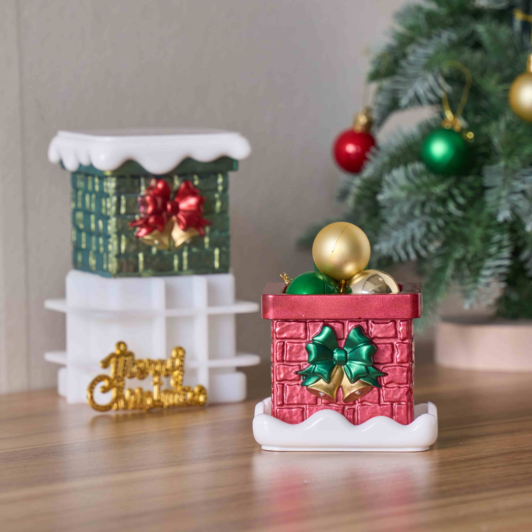 Christmas Chimney Jar Silicone Mold with Lid