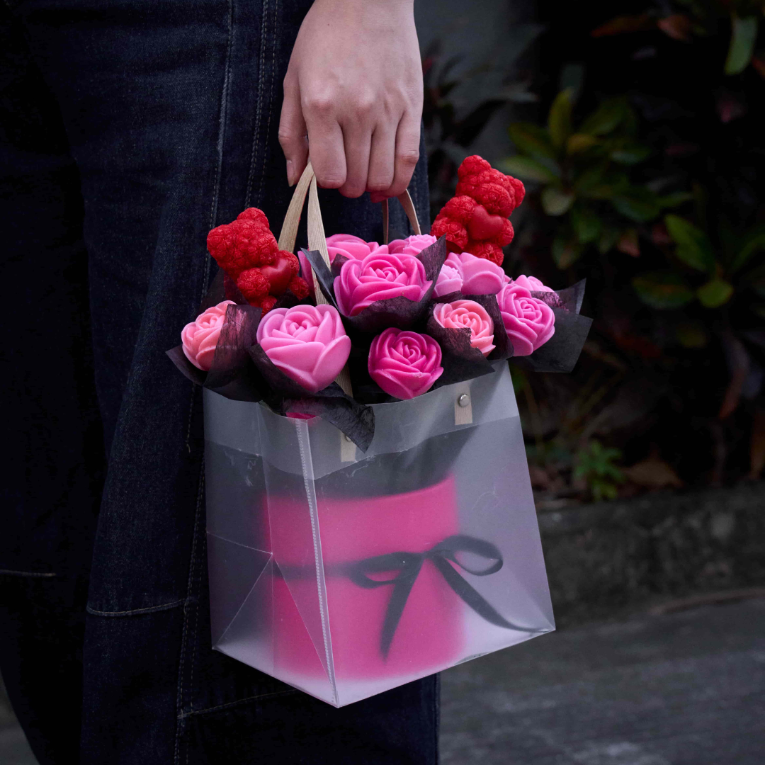 5-Piece Sweet Rose Bear Candle Mold Set