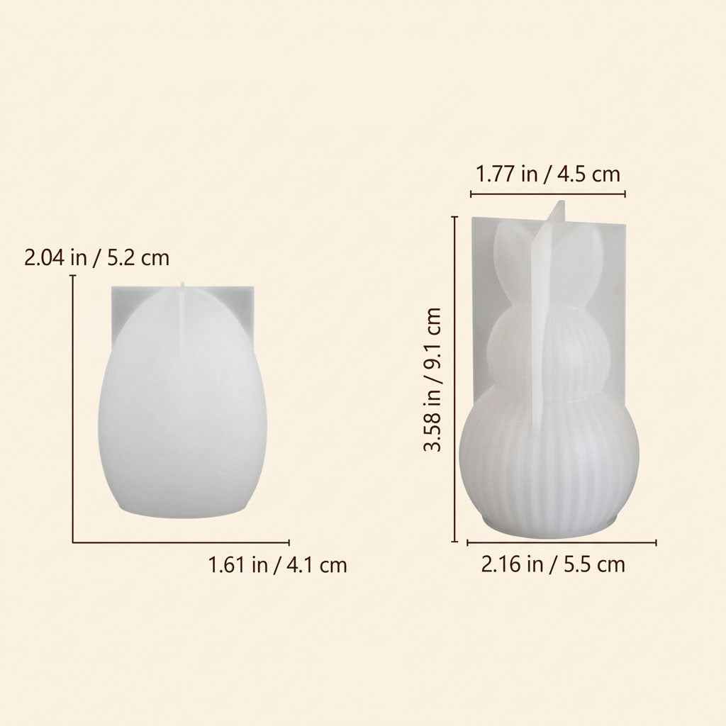 Solen Rib Bunny & Egg Silicone Mold Set