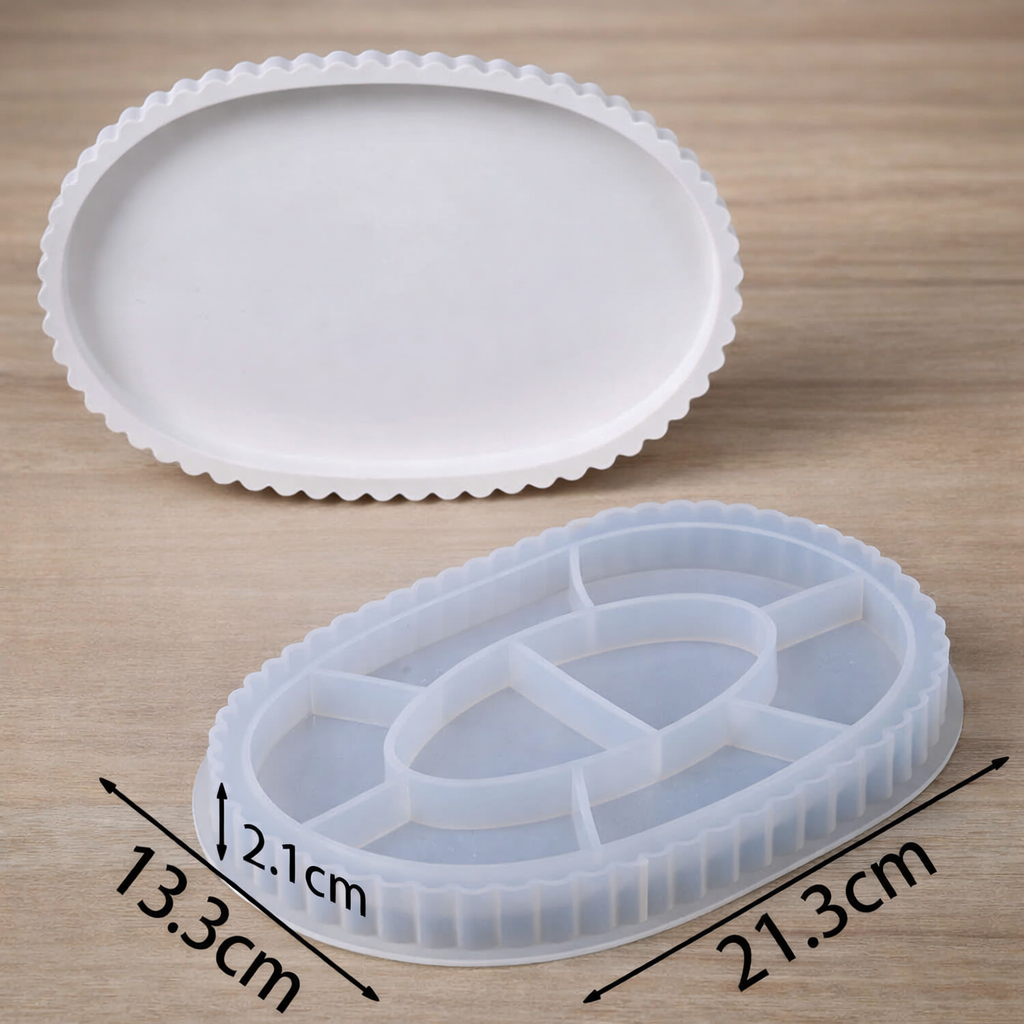 Scallop Edge Silicone Tray Molds Oval Shape
