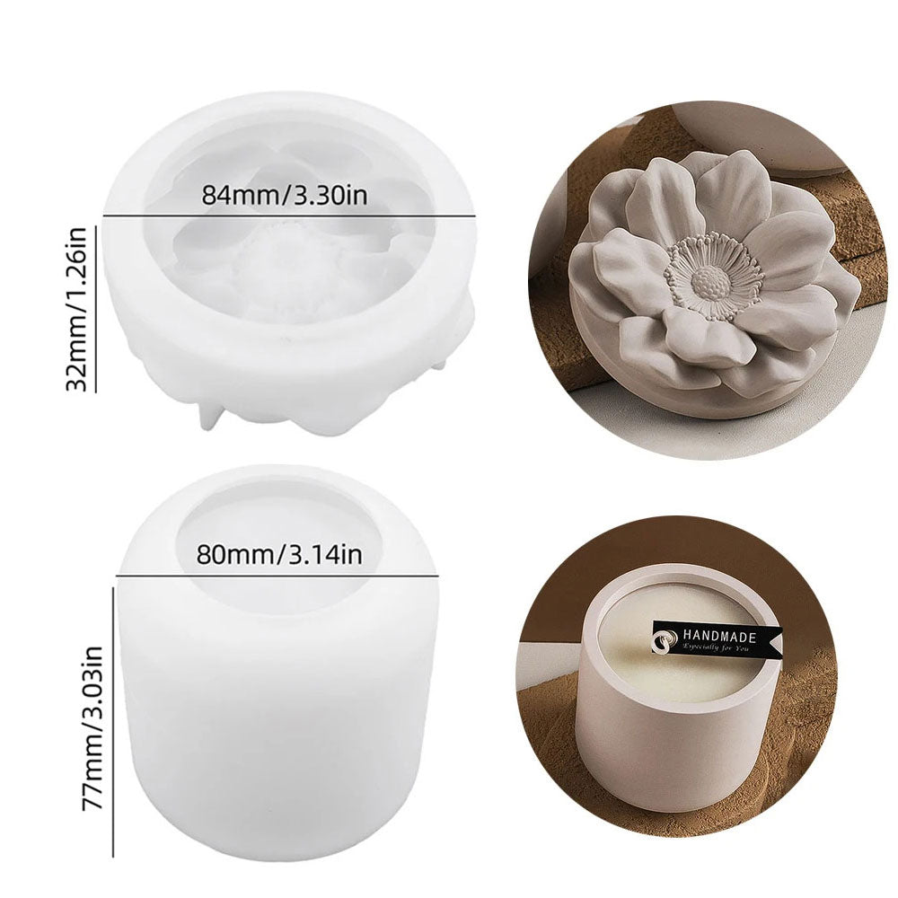 Floral Candle Cup Silicone Mold