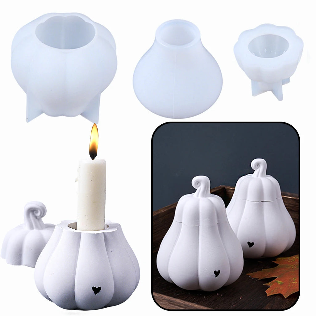 Pumpkin Candle Holder Silicone Molds Set