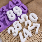 3D Number 0-9 Silicone Mold.