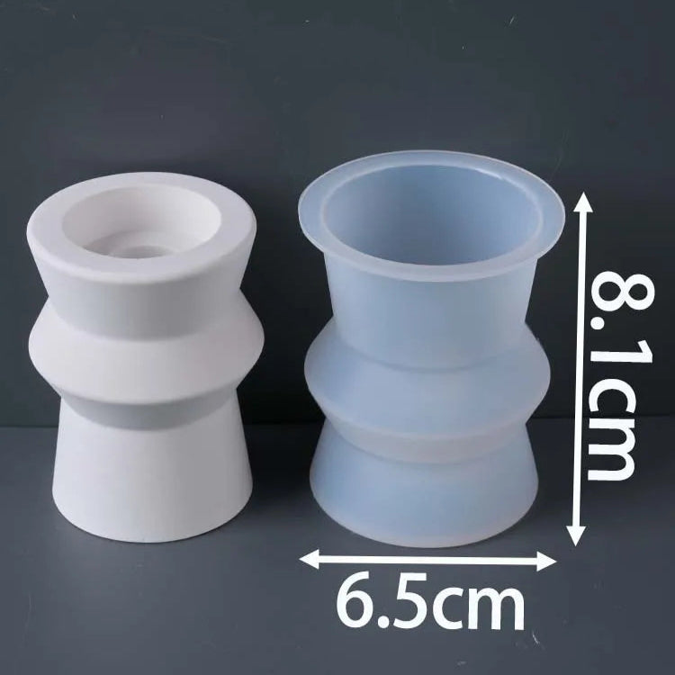 Geometric Roman Column Candle Holder Silicone Mold.