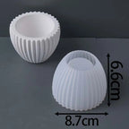 Round Stripe Candle Cup Silicone Mold Small