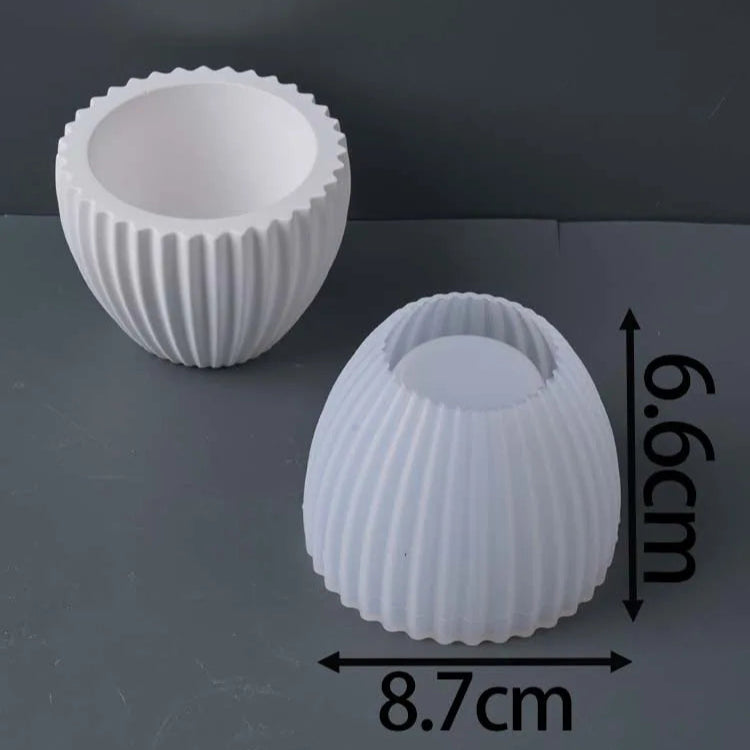 Round Stripe Candle Cup Silicone Mold.