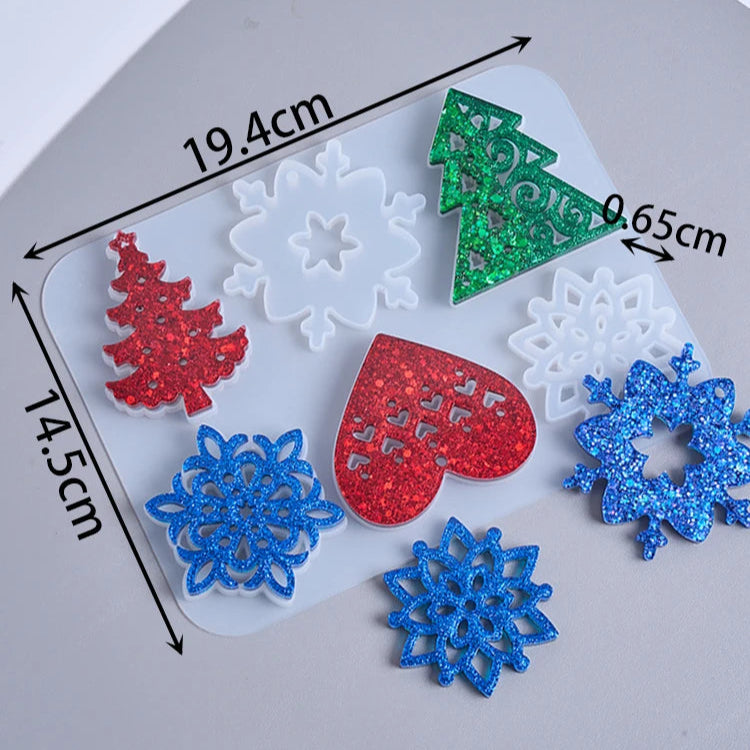 Christmas Epoxy Resin Silicone Pendant Mold