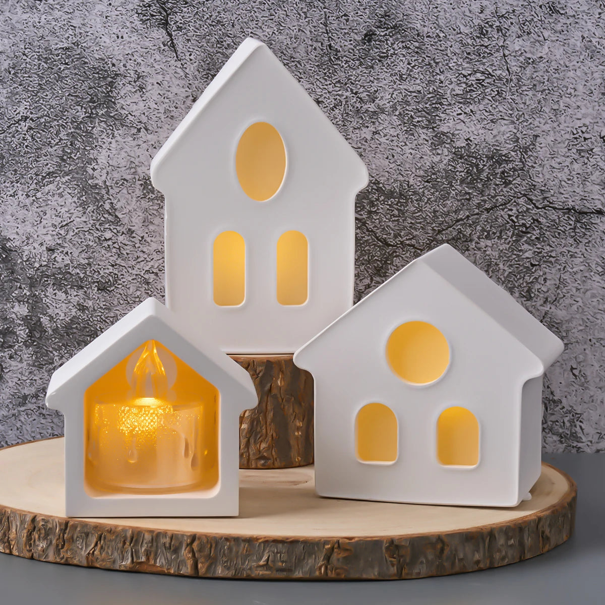 House Shape Candle Holder Silicone Mold.