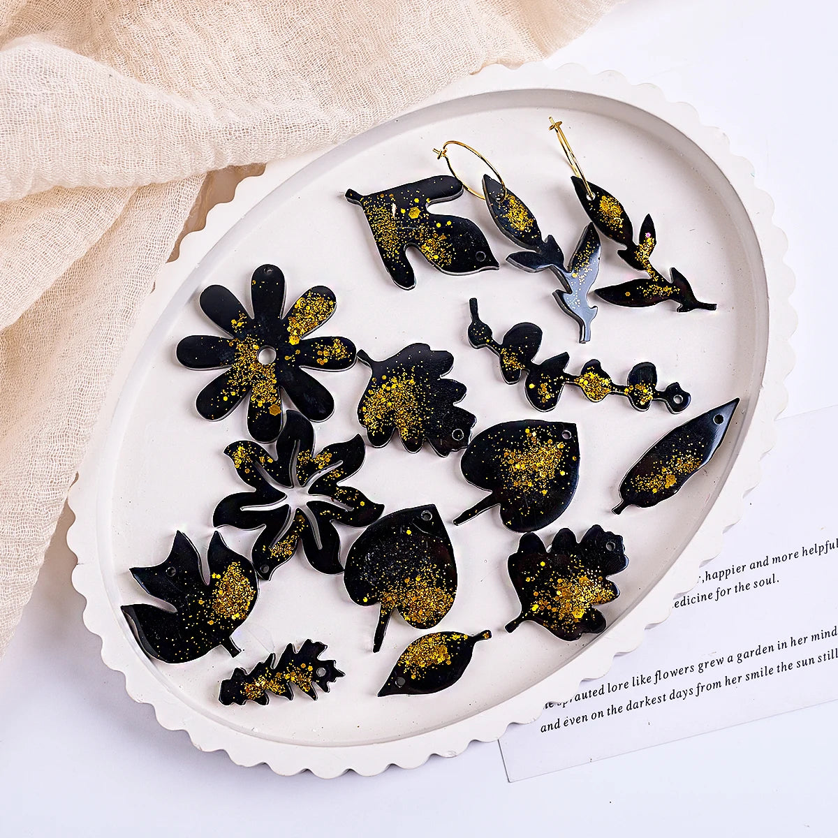 Flower Leaves Resin Earring Molds