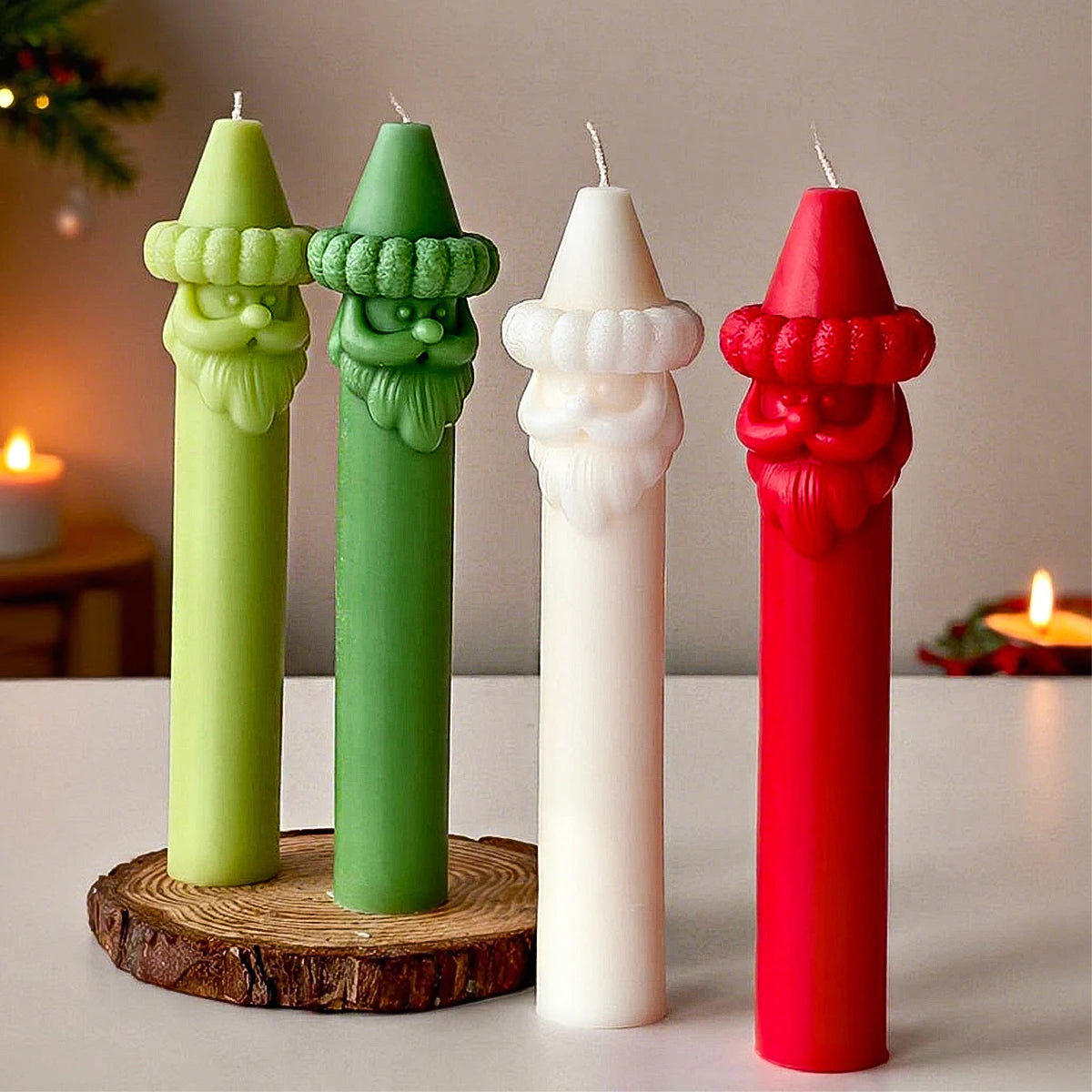 Santa Claus Tall Candle Silicone Mold