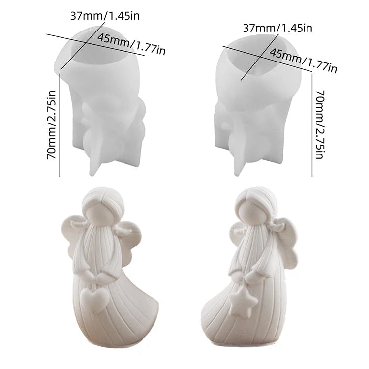 3D Angel Figurine Silicone Mold Set (2pcs)