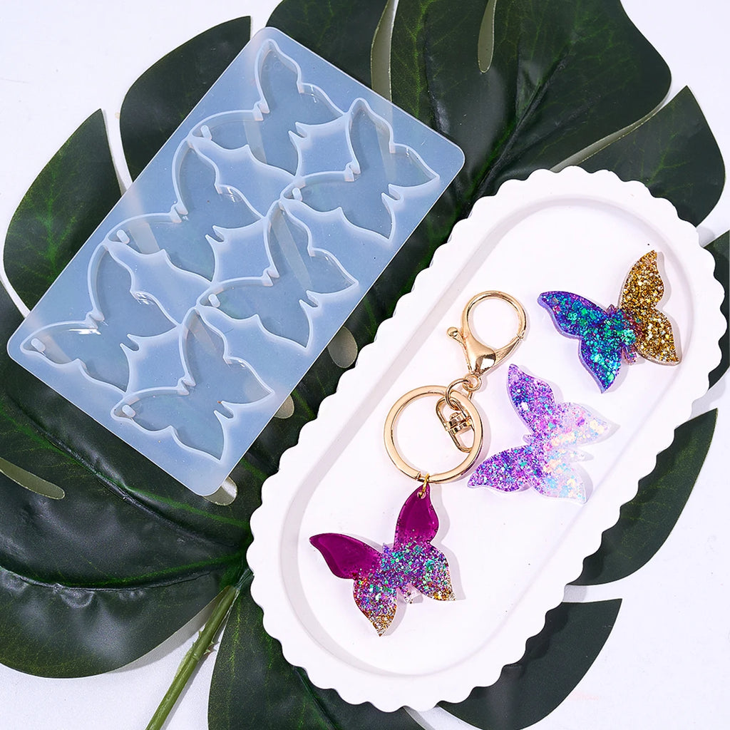 6 Cavities Love Butterfly Pendant Silicone Mold.