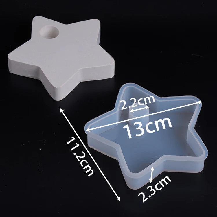 Star-Shaped Candle Holder Silicone Mold