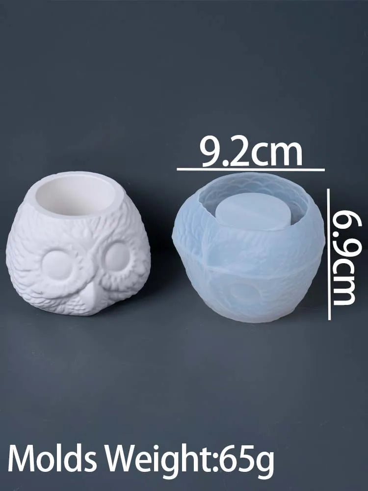 Strigel Plume Owl Silicone Mold Drowsy Owl
