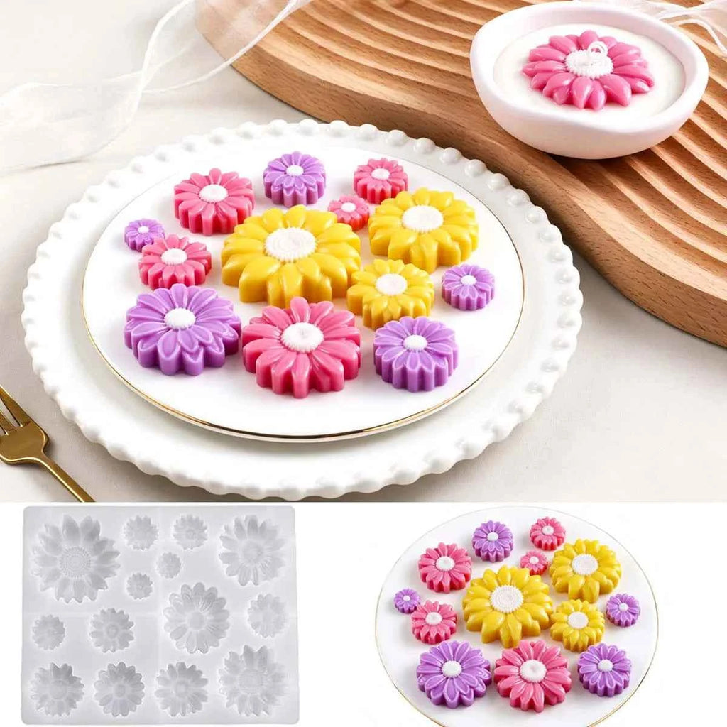 3D Sunflower Daisy Flower Silicone Candle Mold DIY Handmade Aromath Soap Plaster Resin Craft Casting Molds Home Decor Supplies