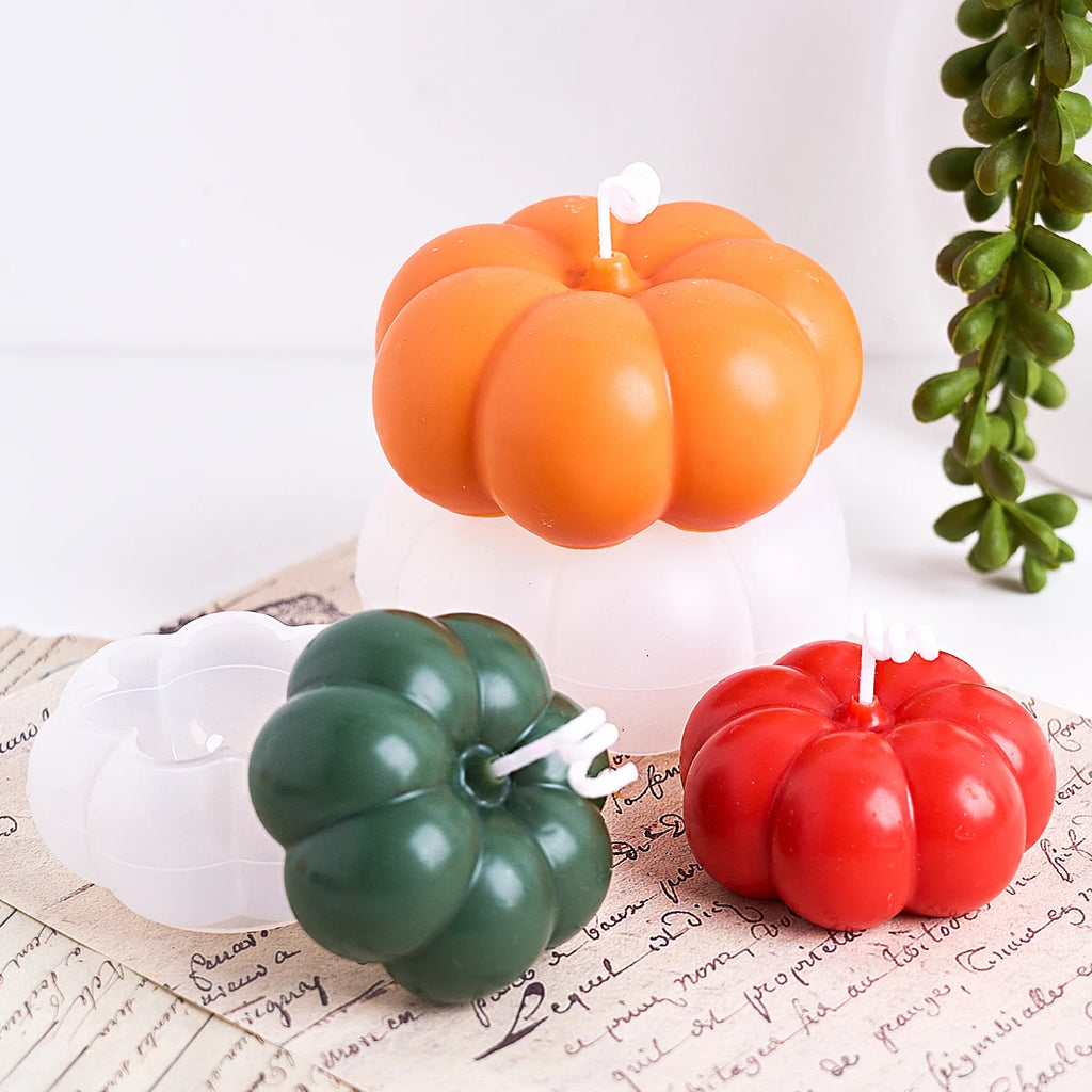 2Pcs Pumpkin Silicone Candle Molds