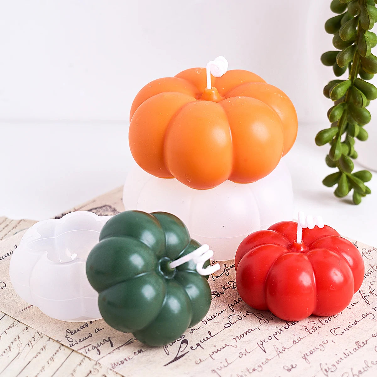 2Pcs Pumpkin Silicone Candle Molds