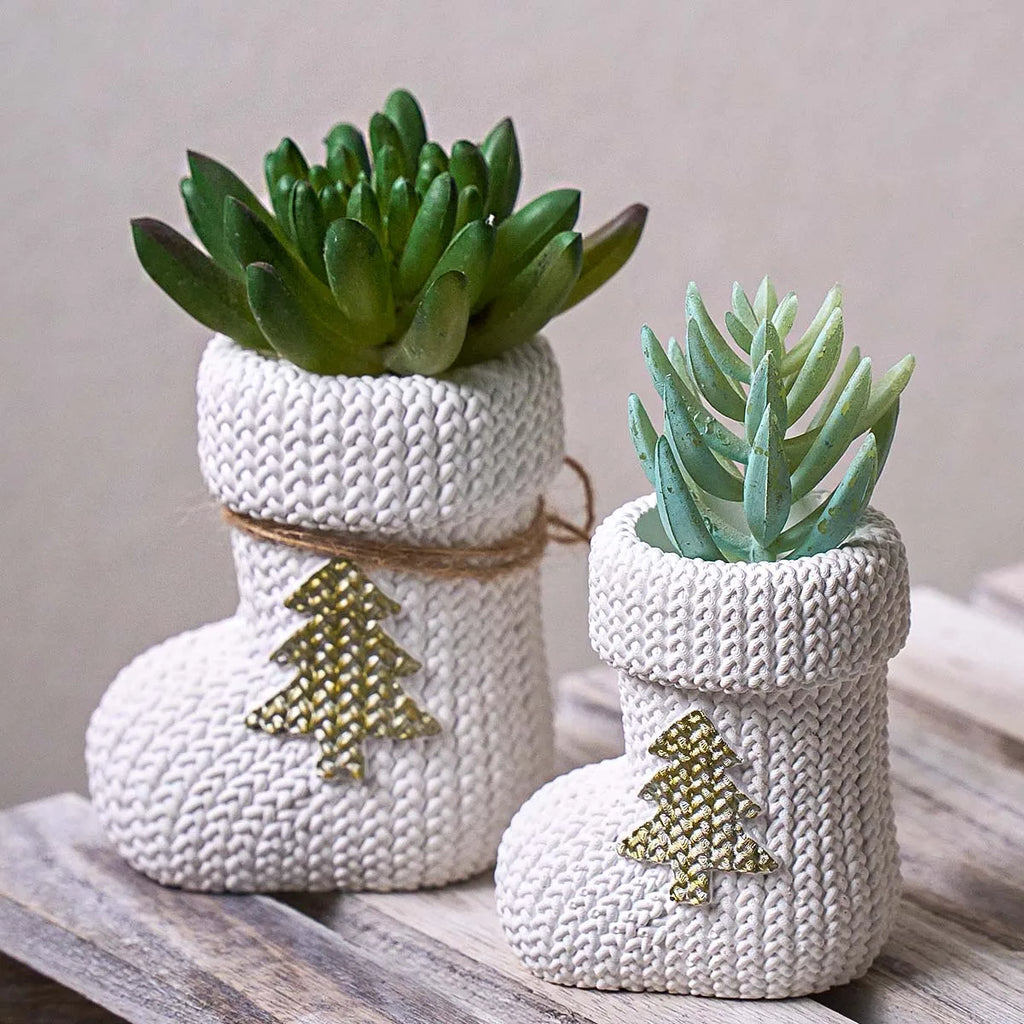 Christmas Knitted Boot Silicone Mold with Tree Design