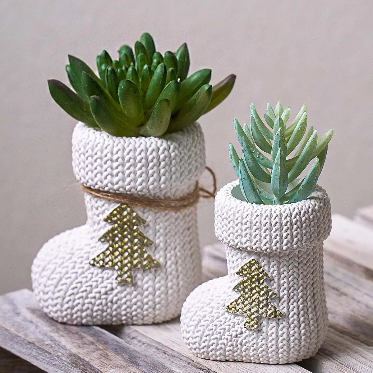 Christmas Knitted Boot Silicone Mold with Tree Design