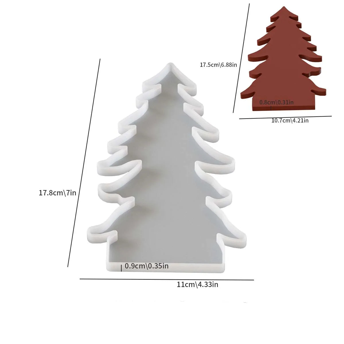 Christmas Tree & House Candle Holder Silicone Mold Set (7 pcs)