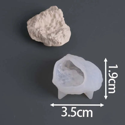 Lunar Rock Candle Cup Tray Silicone Mold.