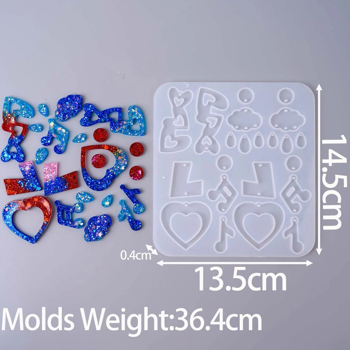 Multi-in-one Resin Earring Silicone Mold.