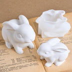 3D Sitting Bunny Silicone Candle Mold