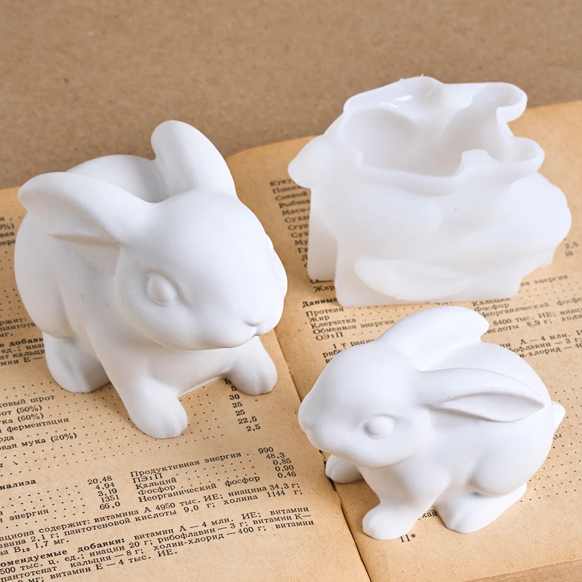 3D Sitting Bunny Silicone Candle Mold