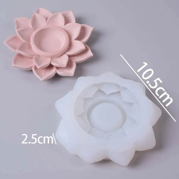 Nelvora Vein Lotus Candle Holder Silicone Mold