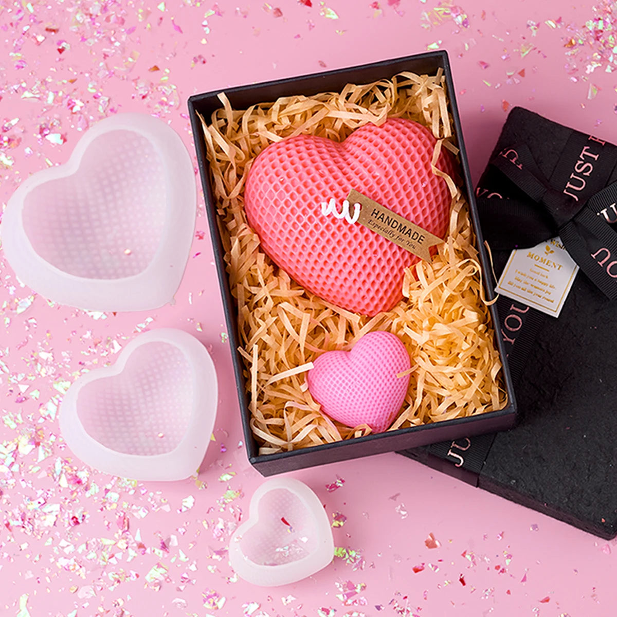 Lumea Woven Silicone Heart Candle Mold