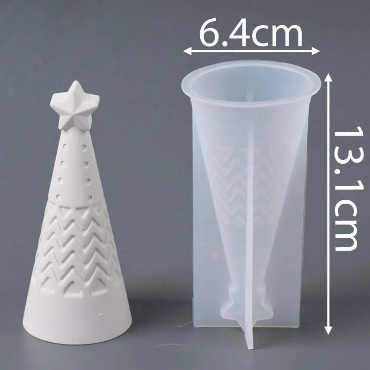 3D Christmas Tree Silicone Mold with Star Top