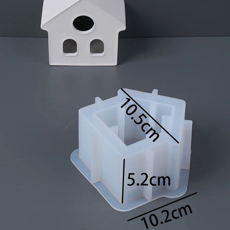 House Shape Candle Holder Silicone Mold.