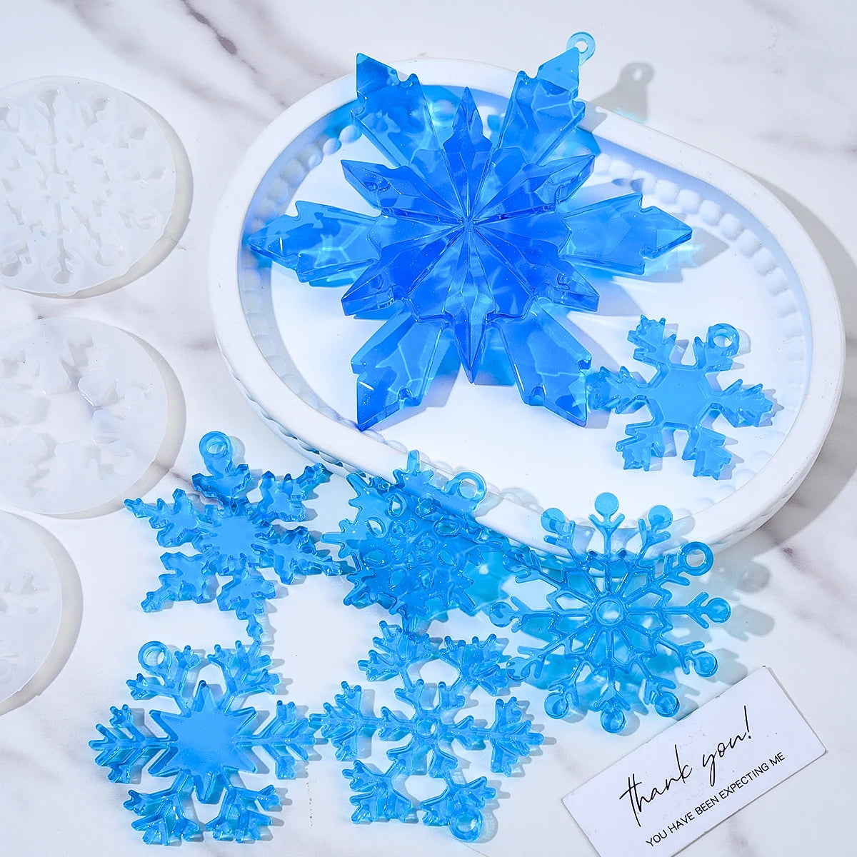 8Pcs Snowflake Resin Silicone Mold Set