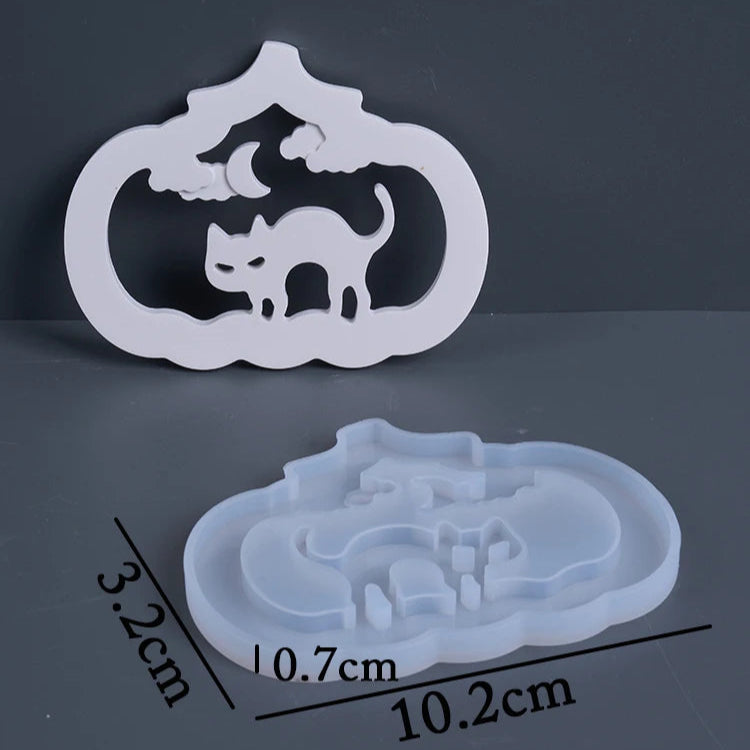 Halloween Pumpkin Silhouette Lamp Silicone Mold