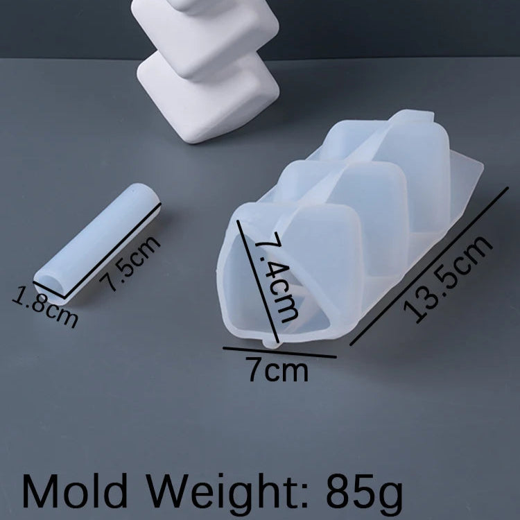 Oblique Square Vase Silicone Mold.