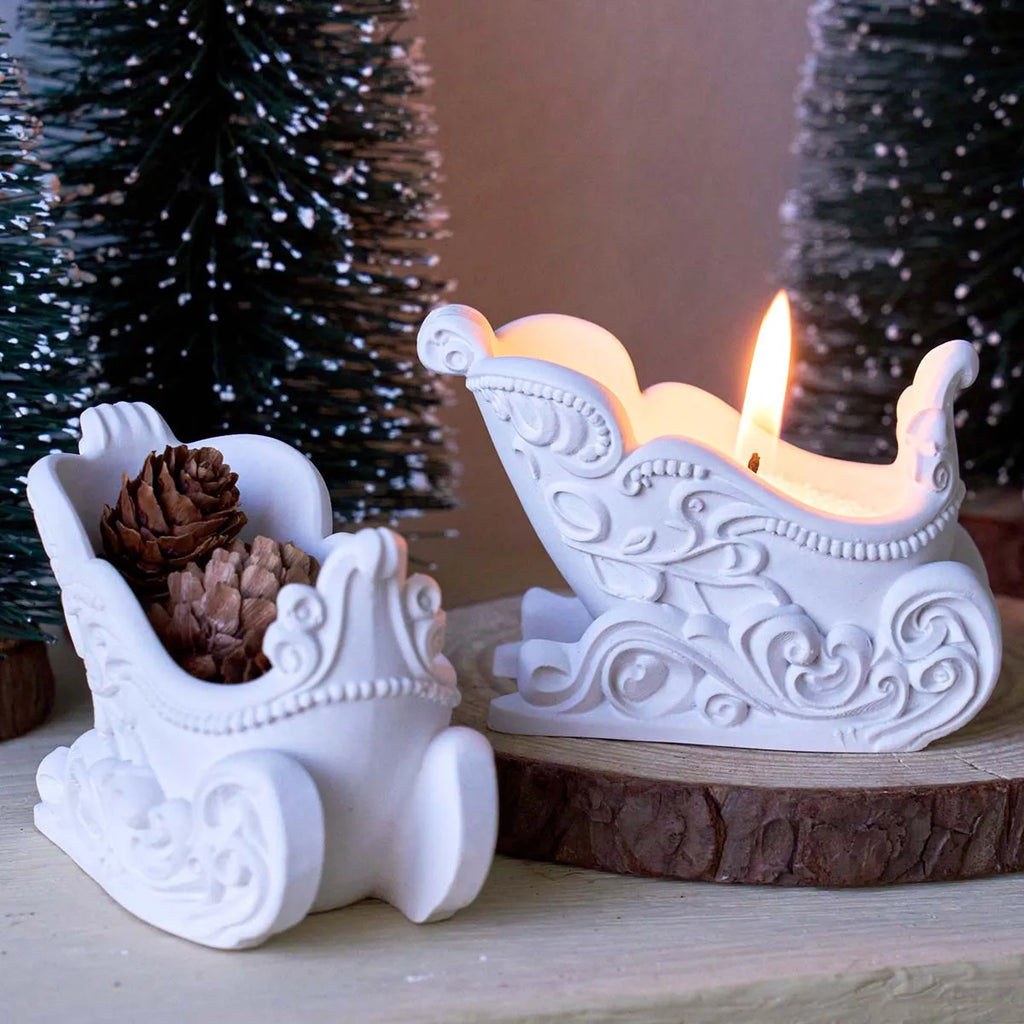 Christmas Sleigh Candle Jar Silicone Mold