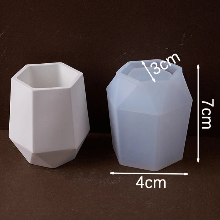 Hexagonal Candle Jar Silicone Mold.